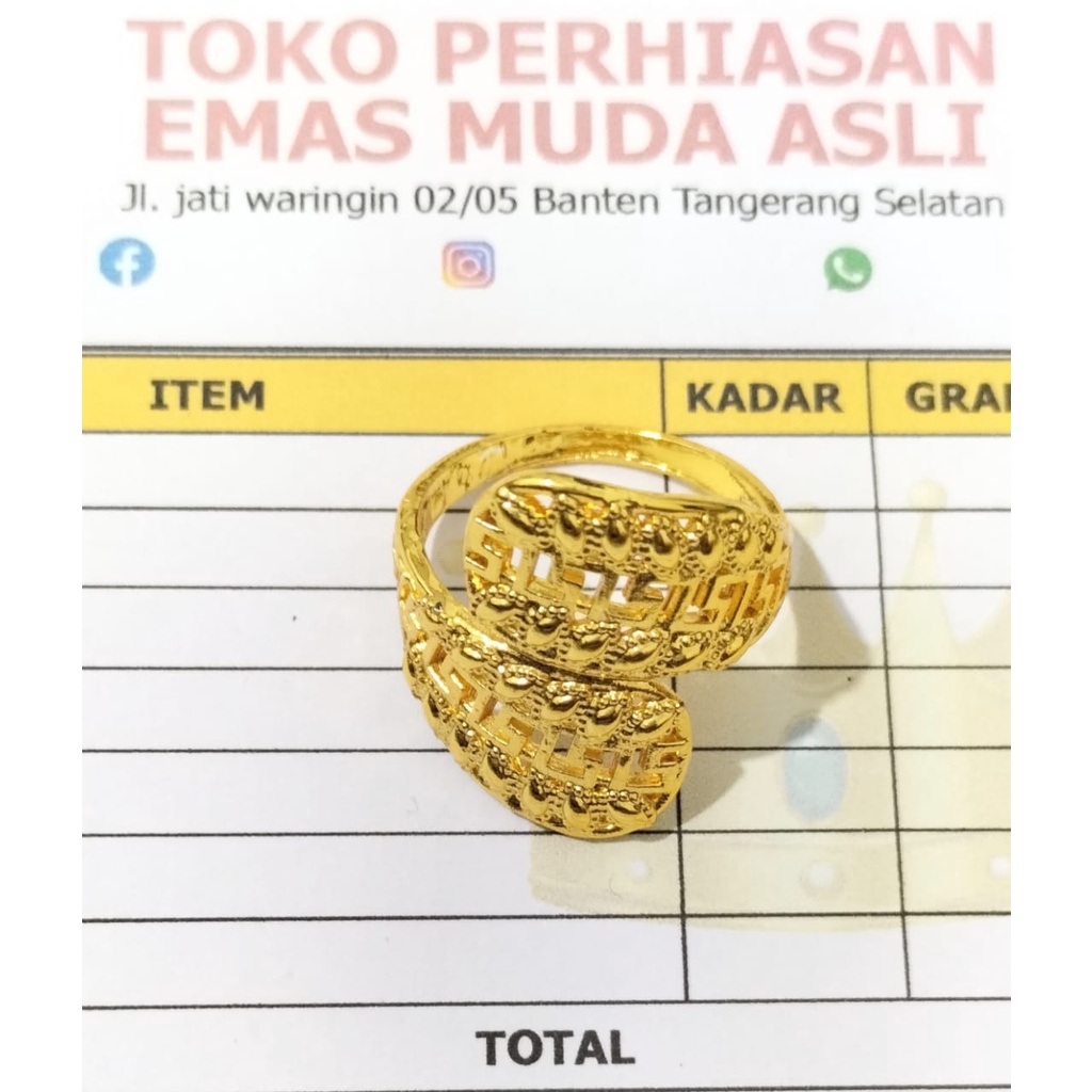 cincin emas asli berat 4grm kadar 700 dapat surat dari toko