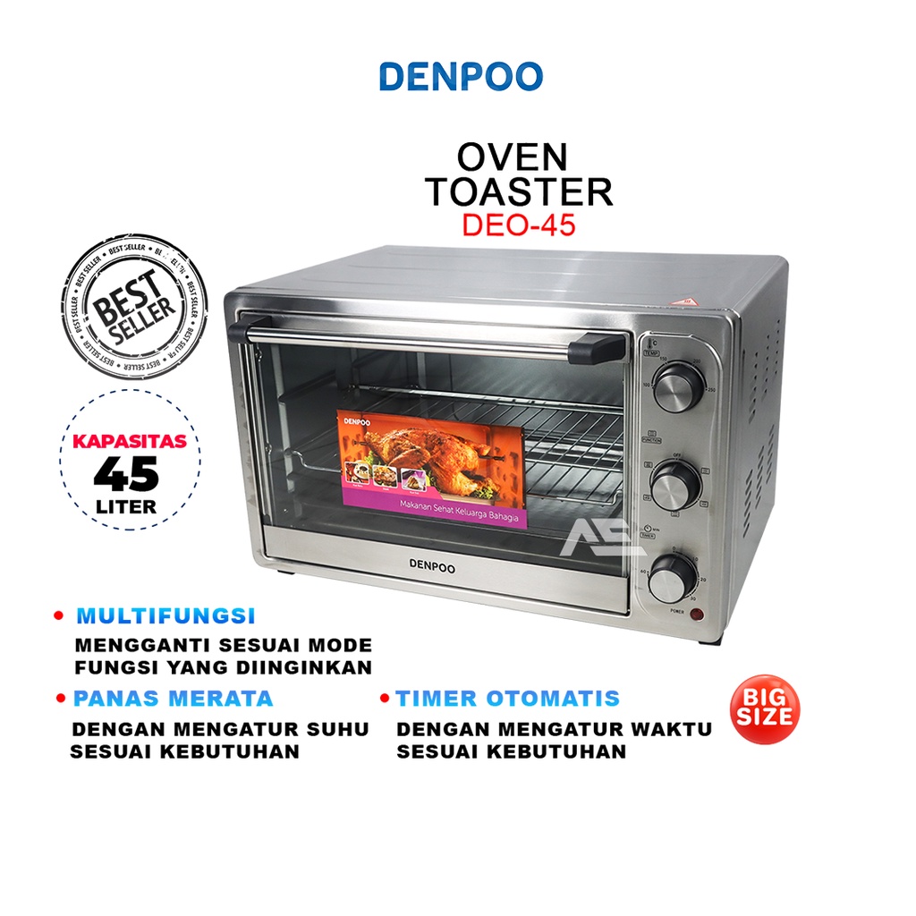 OVEN LISTRIK DENPOO DEO 45 ( 45 LITER ) KAPASITAS BESAR DAN SUPER HEMAT LISTRIK