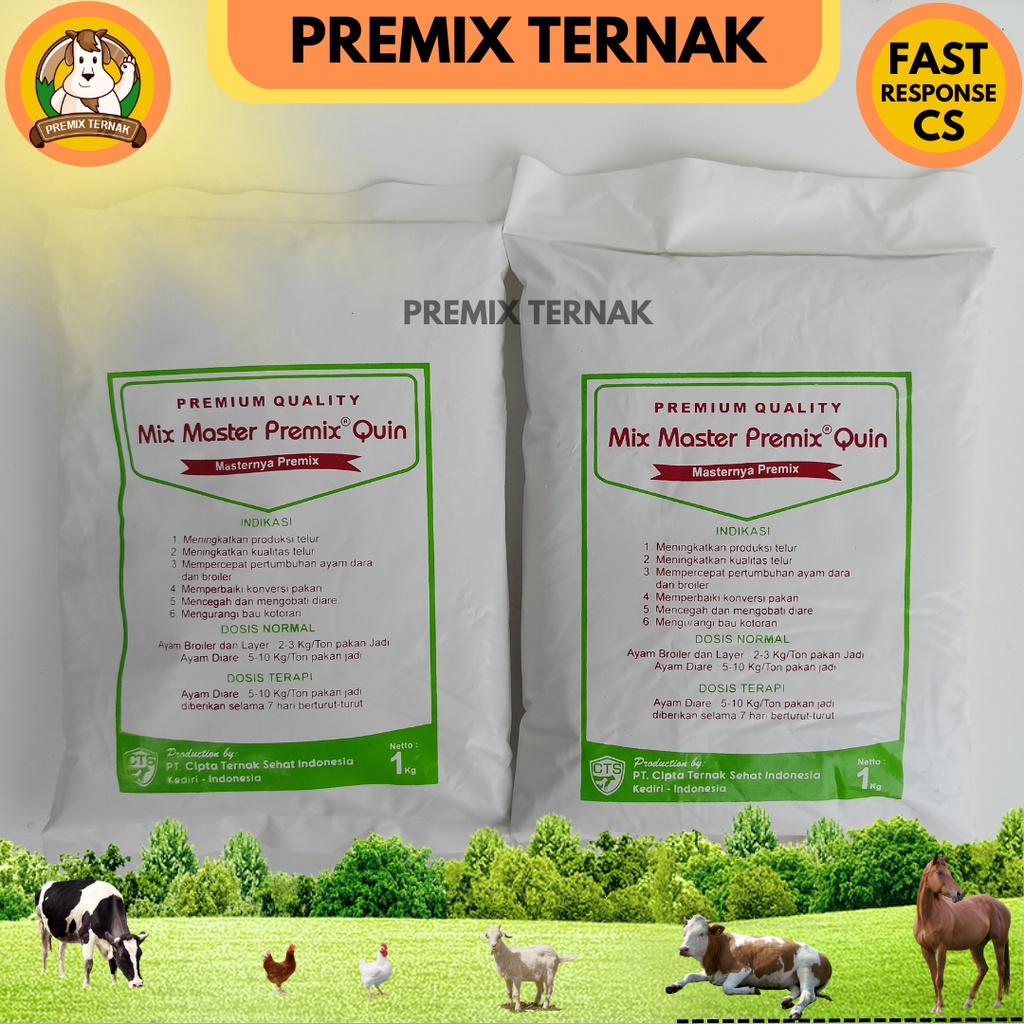 MIX MASTER QUIN 1 KG - Premix Lengkap (Olaquindox) Pemacu Pertumbuhan dan Penambah Berat Badan Hewan - Like Vitanox