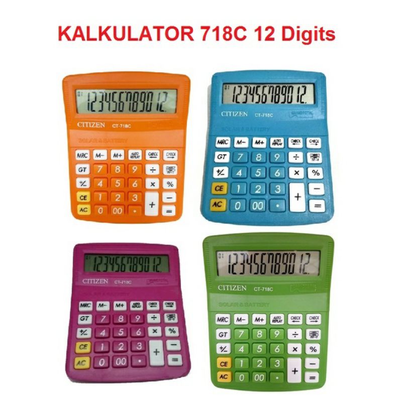 

kalkulator citizen calculator Dagan CT 718 kalkulator warna 12digit