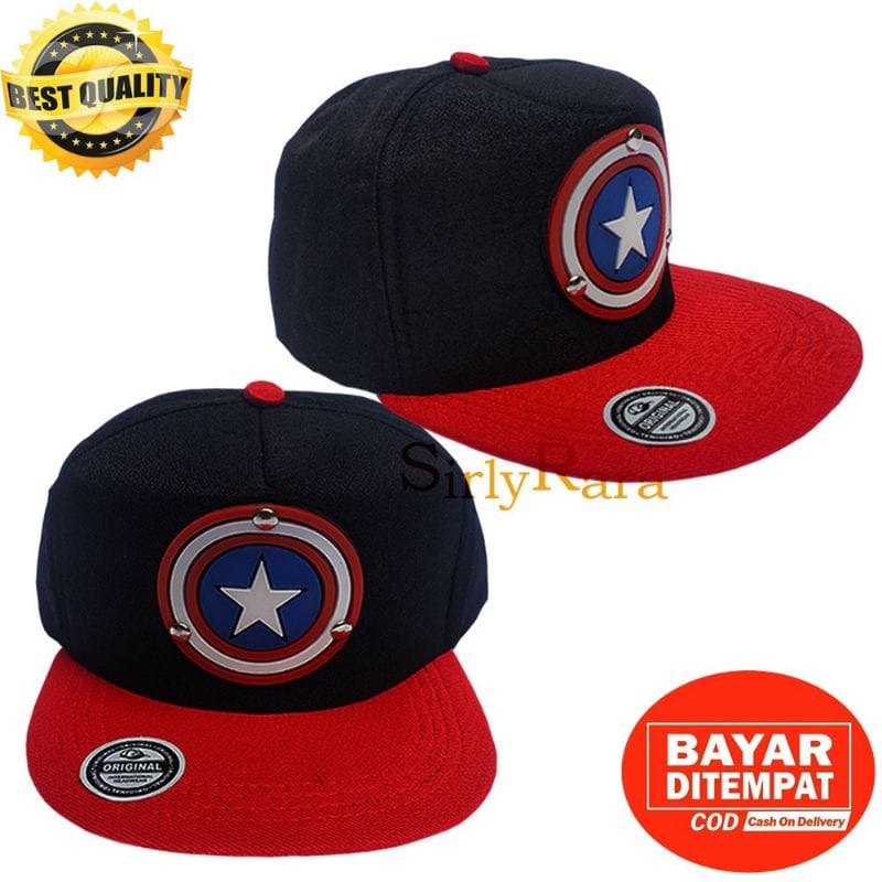 Topi Snapback Anak Laki Laki Logo CAPTAIN AMERIKA bisa bayar di tempat