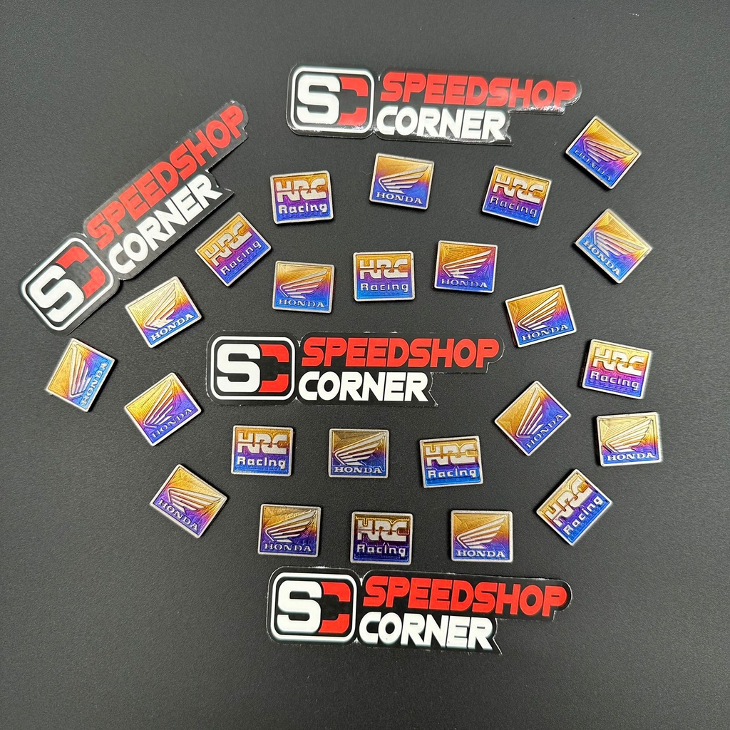 Emblem Titanium Logo Honda & HRC Emblem Titanium Batok Speedometer