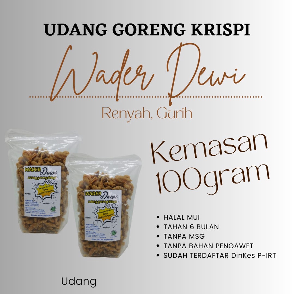 

WADER DEWI - UDANG GORENG CRISPY 100GR