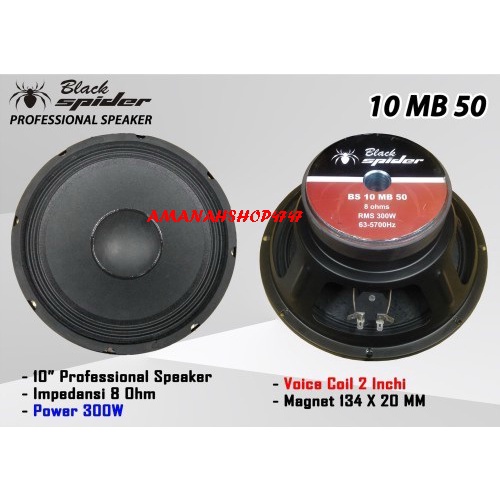 SPEAKER 10 INCH BLACKSPIDER 10MB50 SPEAKER 10 MB50 ORIGINAL
