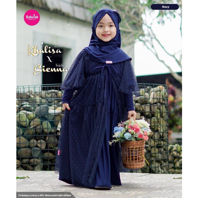 KHALISA DRESS SET HIJAB/ GAMIS ANAK BY BABYJAB