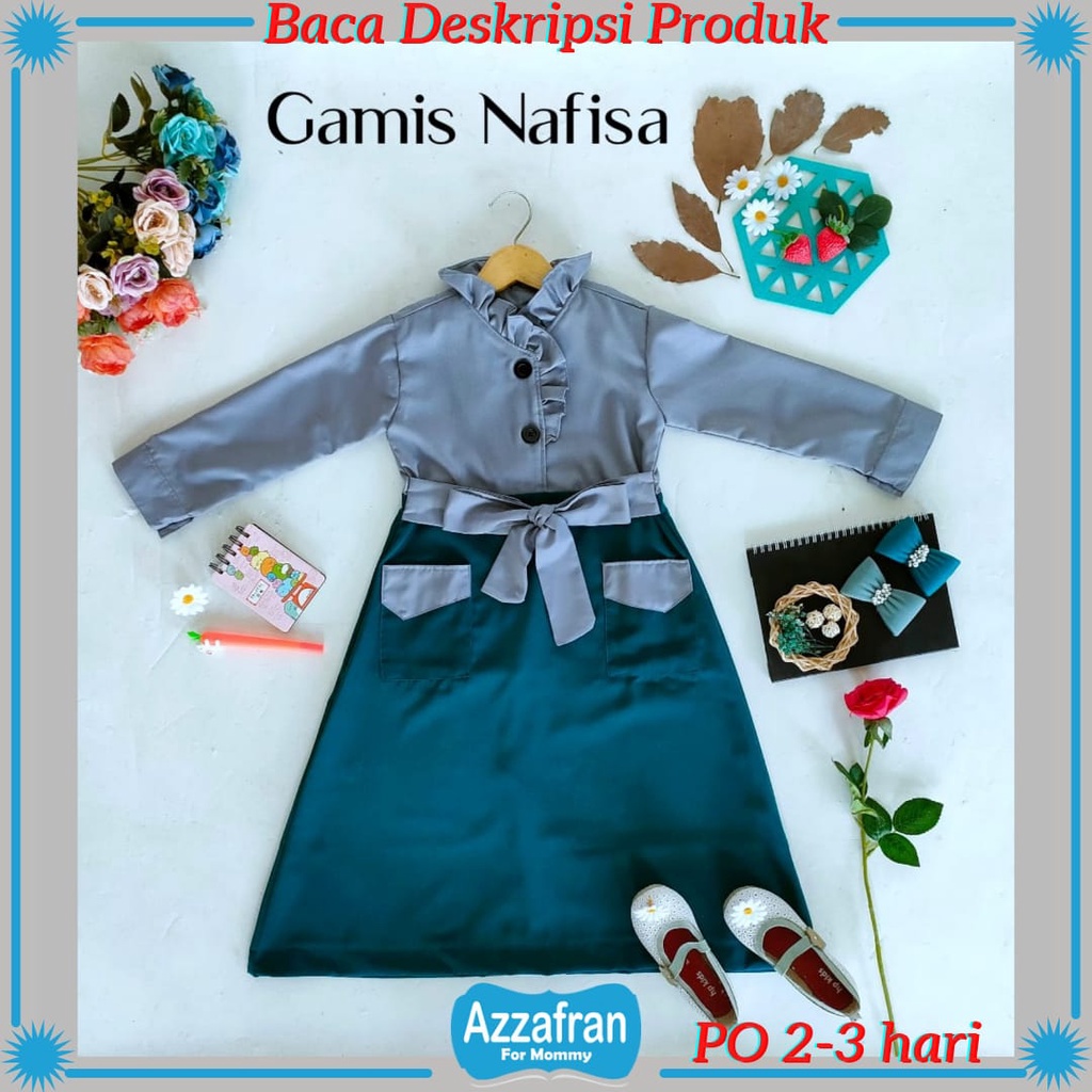 Gamis Nafisa & Koko Admim | Baju Katun Couple Anak Perempuan Seragam Sekolah Paud TK Muslim Diniah