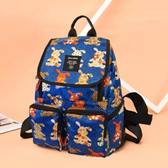 tas ransel WANITA MOTIF COKLAT MUDA POLO KWALITAS