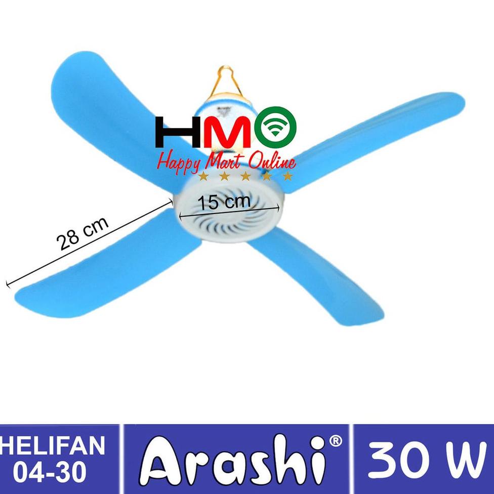 Terbaik Arashi Kipas Angin Gantung Plafon Helifan 30 Watt Arashi AR-228 30Watt 