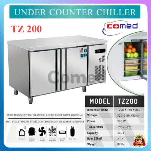 CROWN TZ-410 Undercounter Chiller 3 Pintu / CROWN TZ-400 Undercounter Chiller 3 Pintu TZ400 / CROWN 