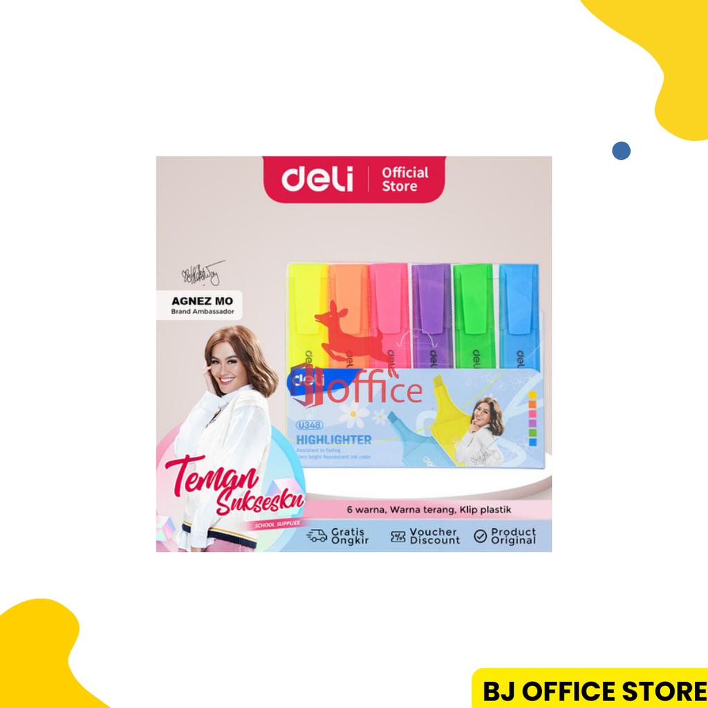 

Deli Highlighter / Penanda Deli Isi 6 Warna Terang U348