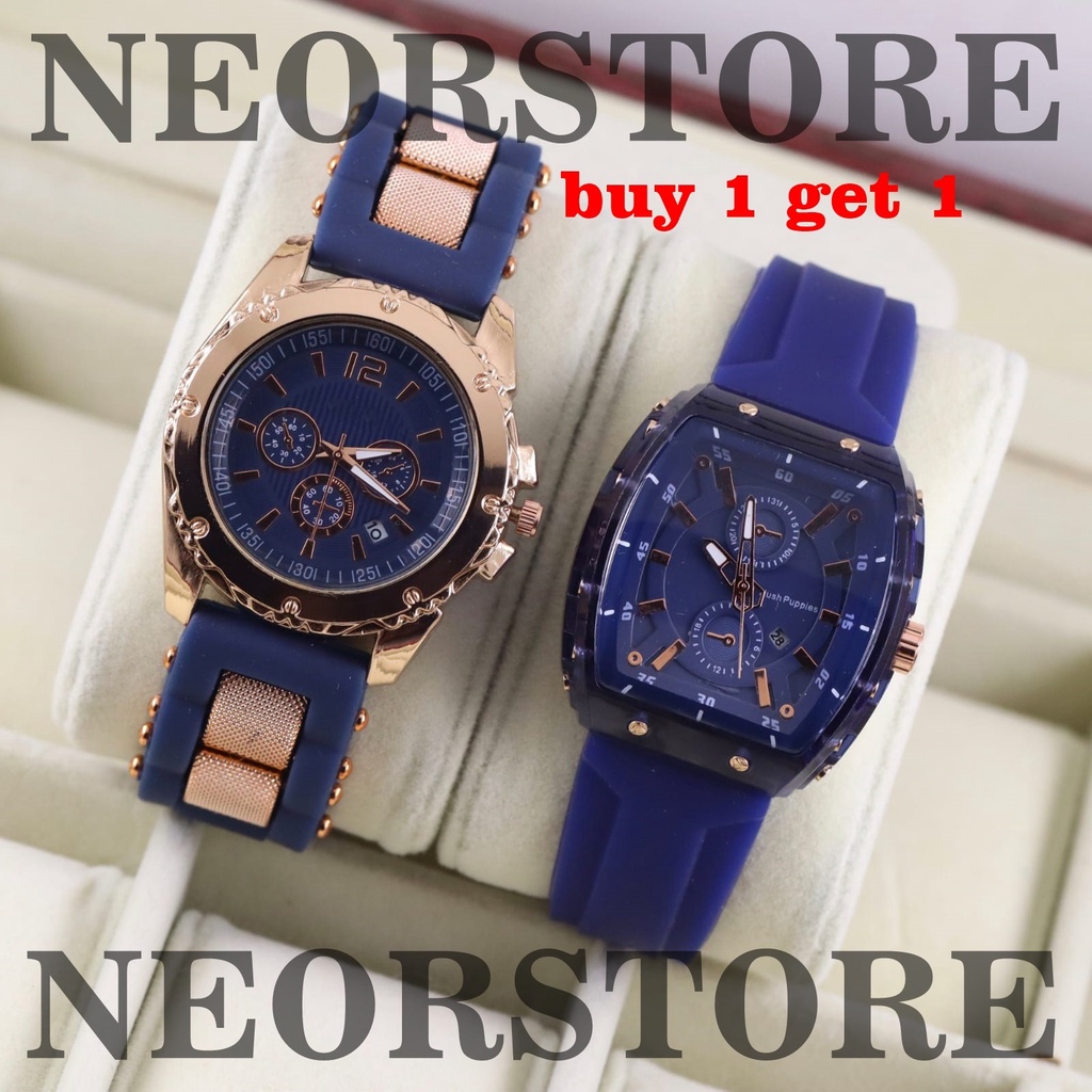 [ BISA COD ] Jam Tangan Wanita Paket Buy 1 Get 1 Strap Rubber Fashion