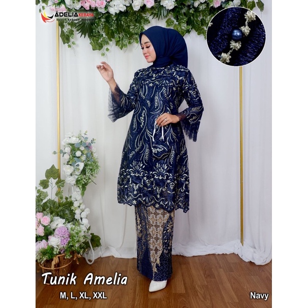 Kebaya Tunik Amelia AD / Kebaya Modern Pesta / Tunik Brukat / Wisuda