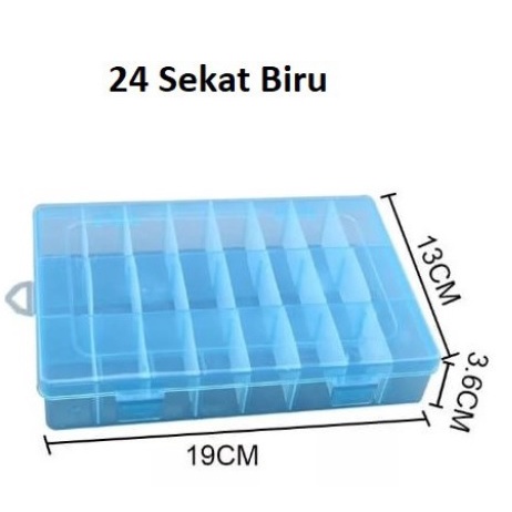 Kotak Obat/ Organizer Box/Kotak Perkakas Serbaguna Sekat 15, 18, 24, 36 - Harga/Pc