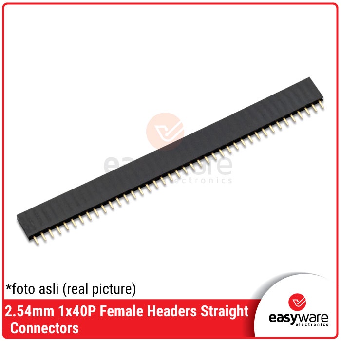 PIN HEADER FEMALE SINGLE ROW 1x40 PIN 2.54MM PITCH