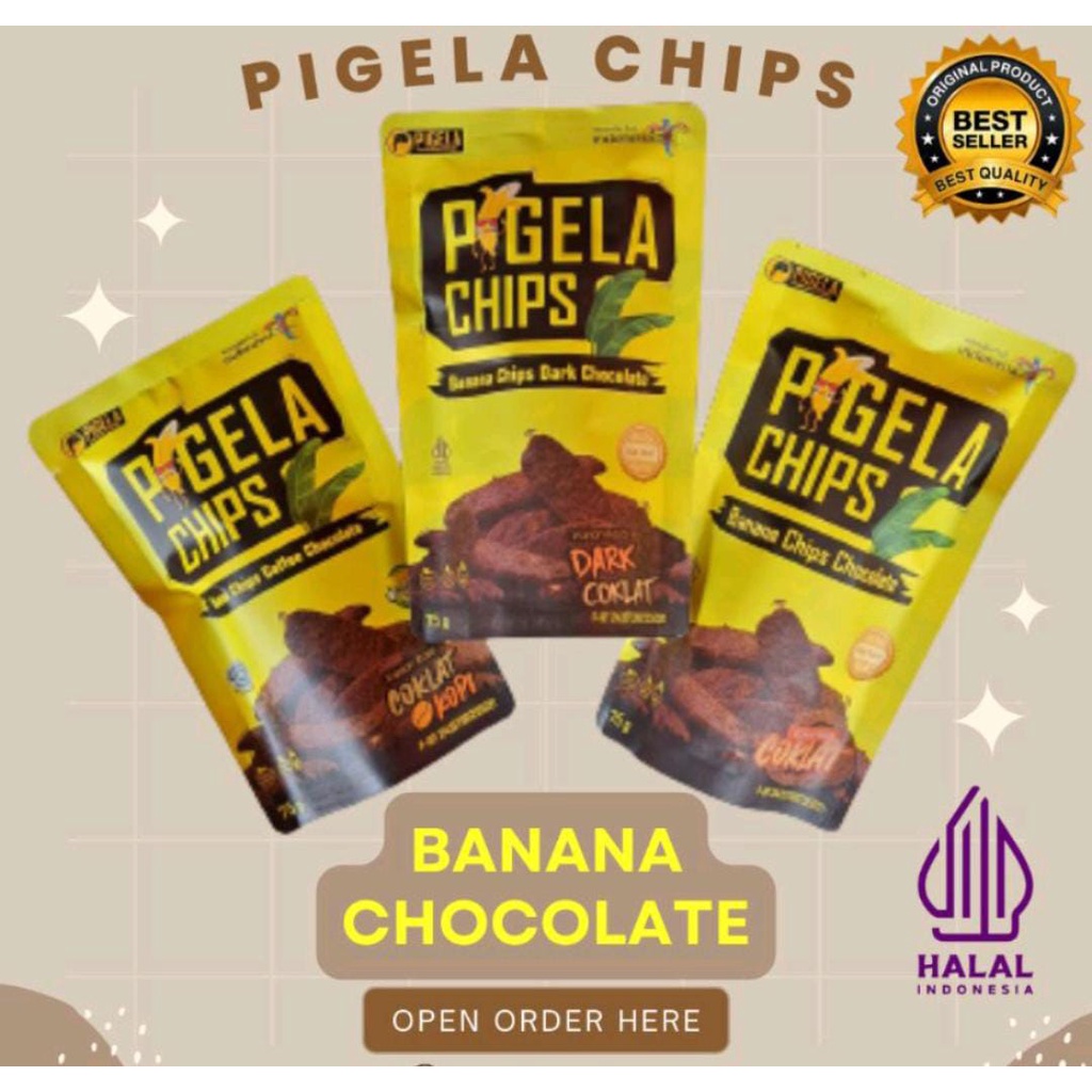 

Pigela Banana Chips Dark Coklat