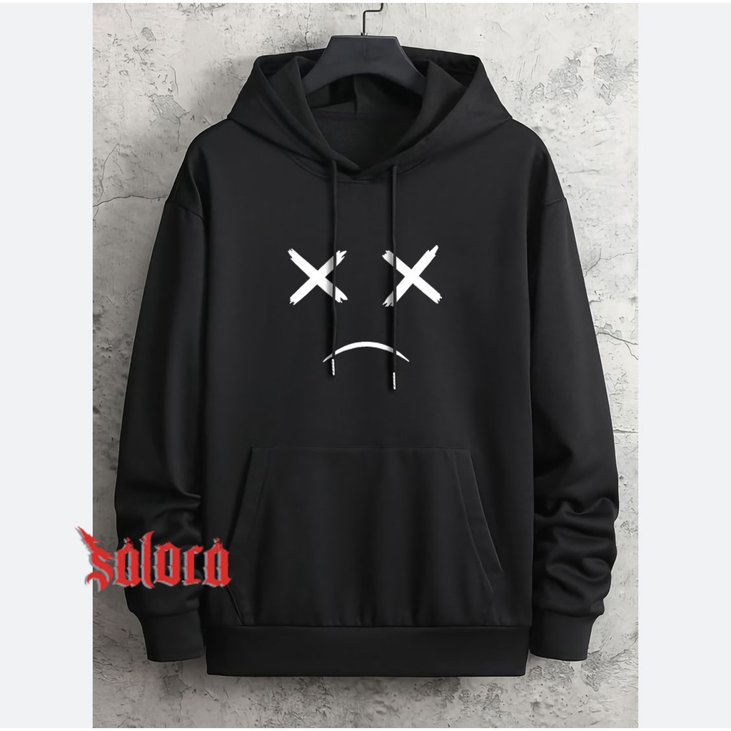 VASPLY Jaket Sweater Hoodie Bad Mood Pria Wanita Bahan Lembut Ukuran M L XL XXL