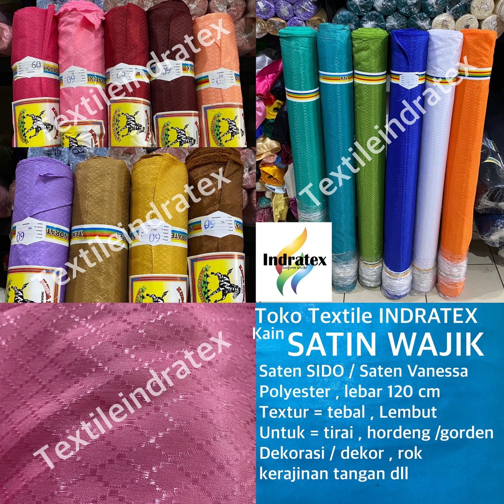 ( per 1 roll ) kain SATIN SATEN WAJIK SIDO VANESSA lebar 120 cm bahan tirai hordeng gorden dekorasi aksesoris fashion rok kerajinan tangan taplak meja backdrop background foto