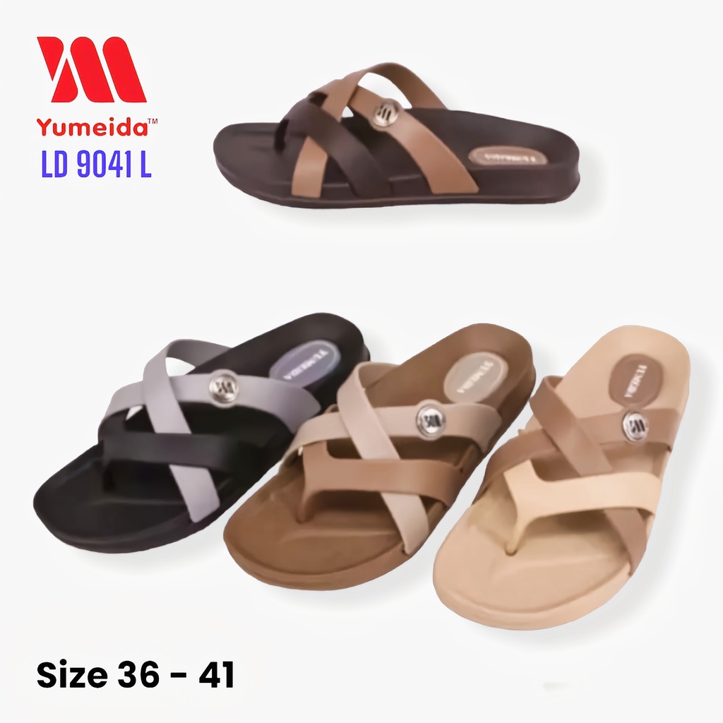 YUMEIDA sandal karet wanita dewasa jepit tali silang model casual