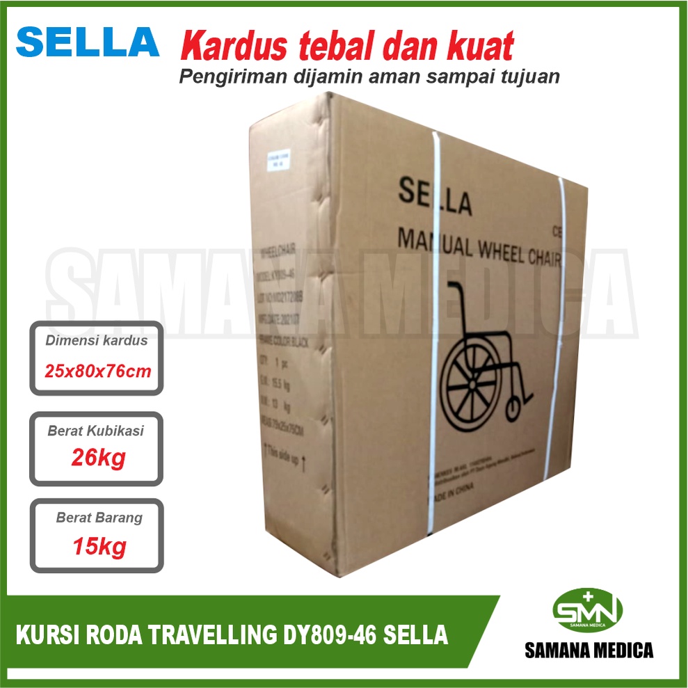 KURSI RODA travelling motif SELLA KY809-46B Velg Racing / Velg Bintang cat besi hitam ban mati