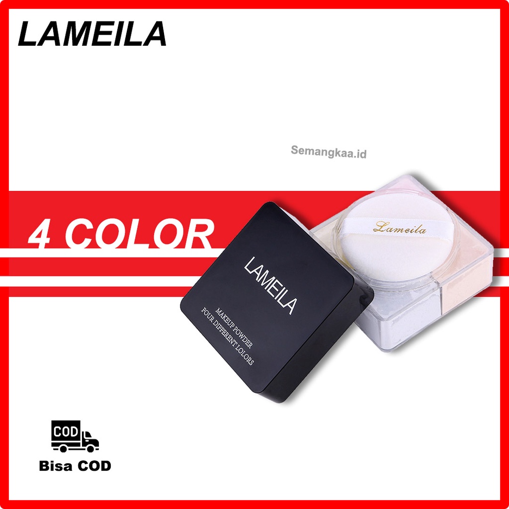 LAMEILA Bedak 4 Color Loose Setting Powder untuk Hasil Riasan Wajah yang Lebih Tahan Lama dan Kulit yang Merata dan Halus LA194