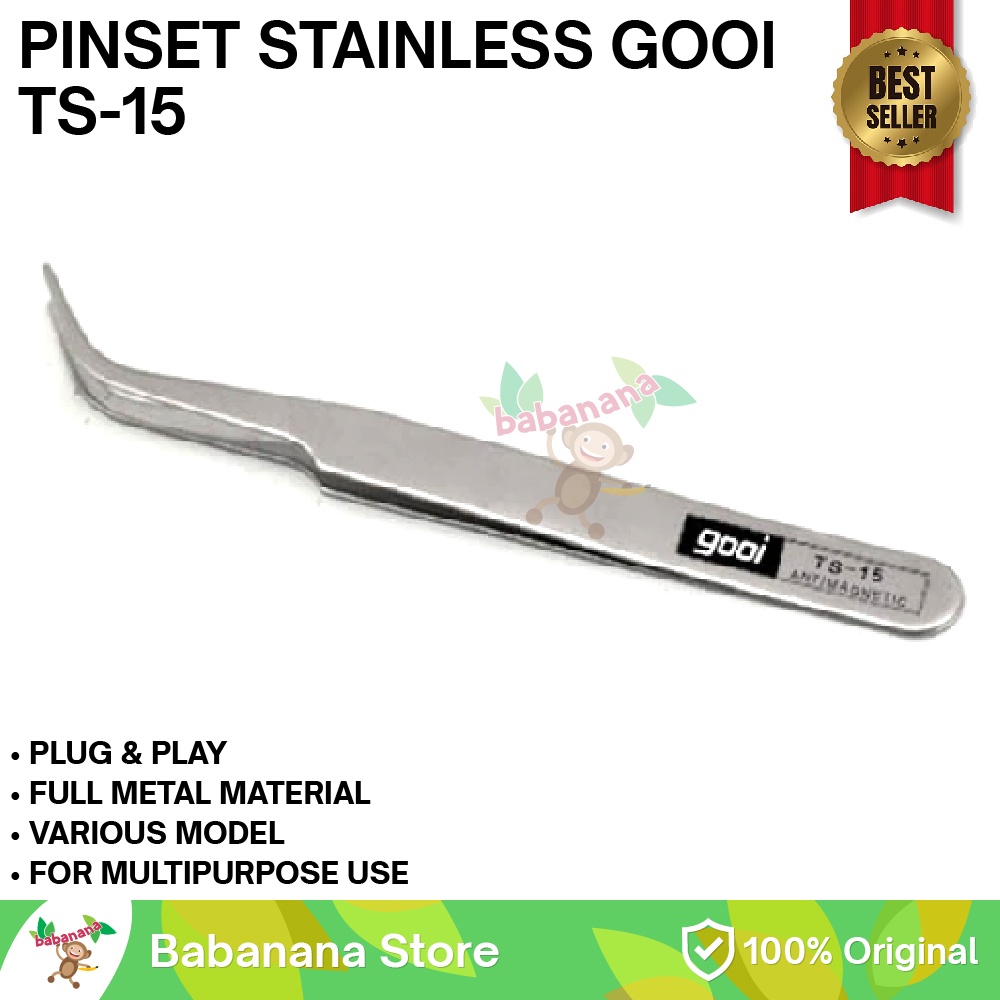 Pinset Lurus Pinset Bengkok Pinset Lancip Tweezer Anti Karat