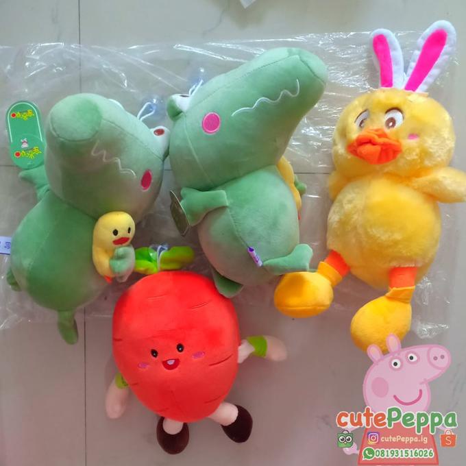 Boneka buaya bebek wortel bulu lembut spt boneka miniso import gantung