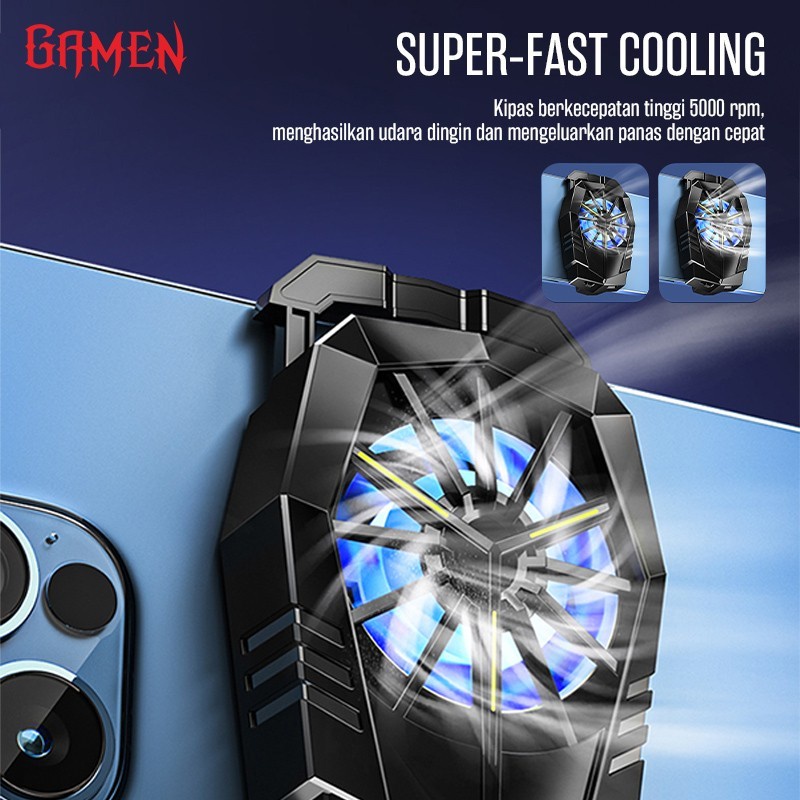 GAMEN GMR02  Fan Cooler Radiator Pendingin HP Cooling Fan Gaming RGB BISA UNTUK SEMUA HANDPHONE GARANSI 1TAHUN