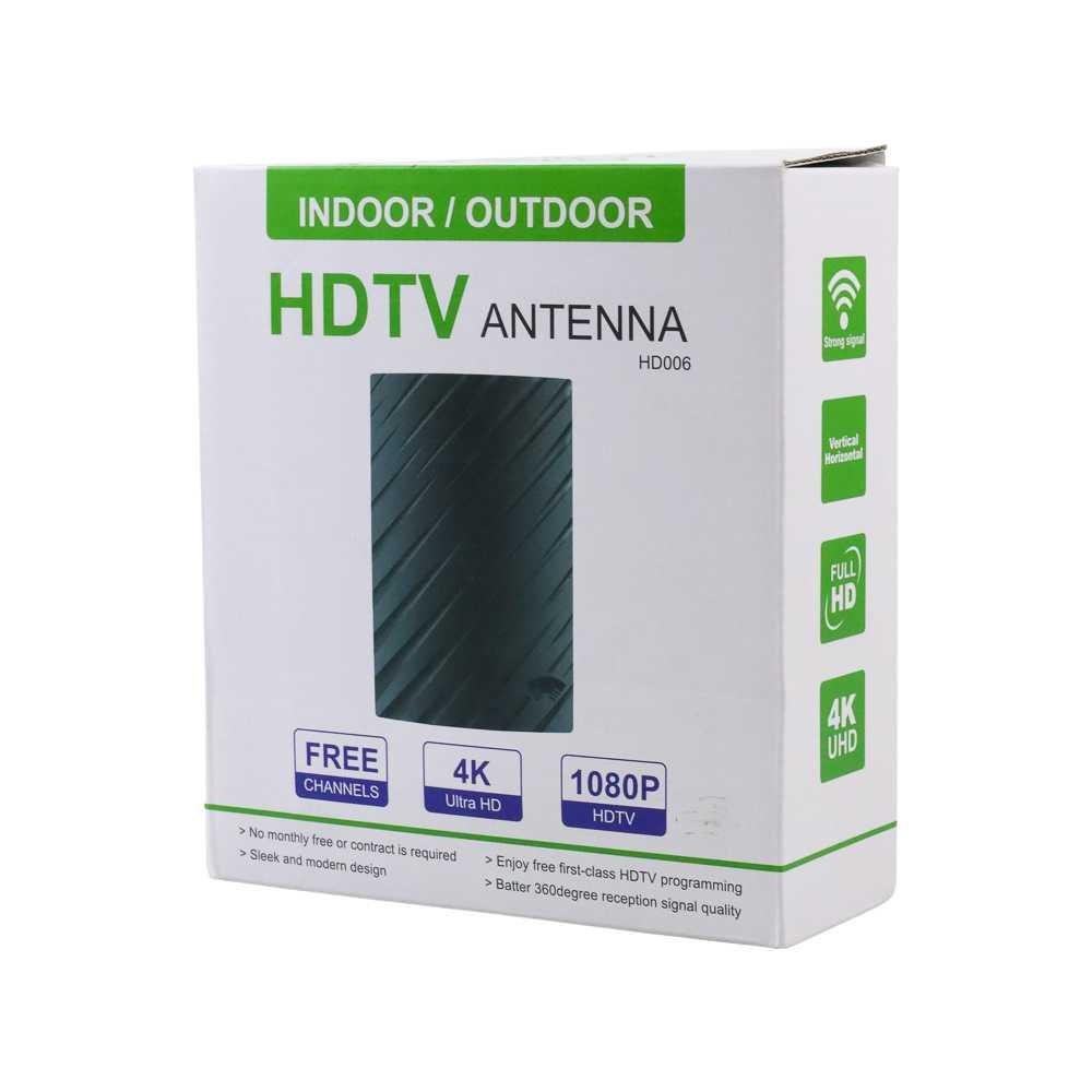 Antena TV Digital Indoor Outdoor DVB-T2 ATSC ISDB 25 dB - HD006 - Black