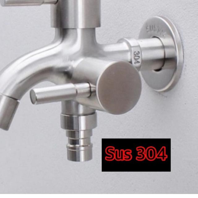 ℮ Promo kran double asli stanlis steel sus 304 kran shower kran cabang ss  sus 304 KRAN STANLIS ASLI