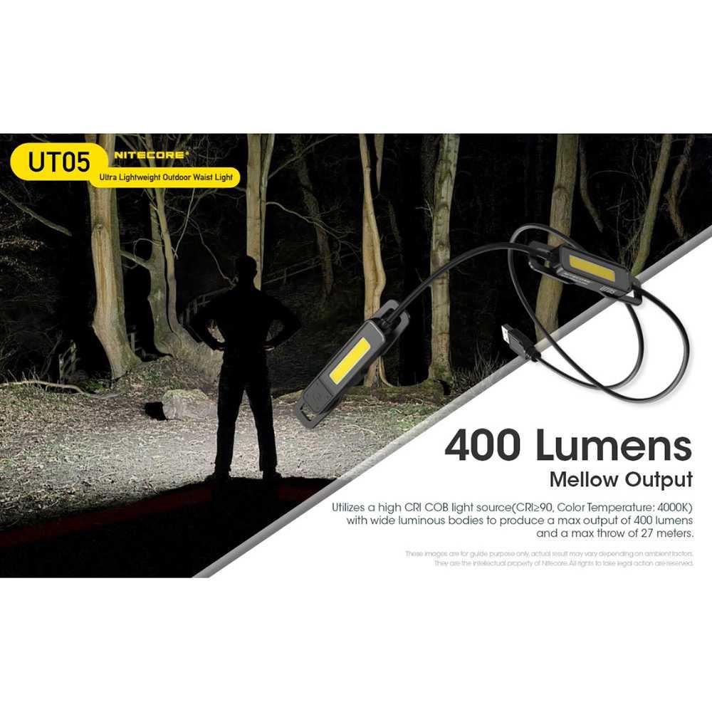 NITECORE Lampu Pinggang Ultra Lightweight Outdoor Waist Light - UT05 - Black