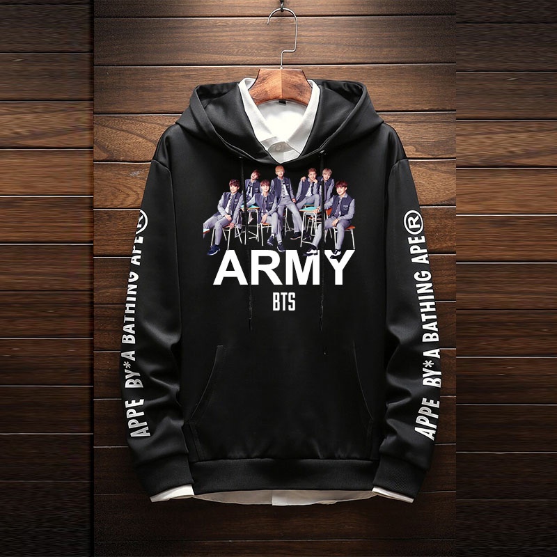 Lilipop.id Sweater Pria Wanita BTS army Hoodie Jumper Outwear