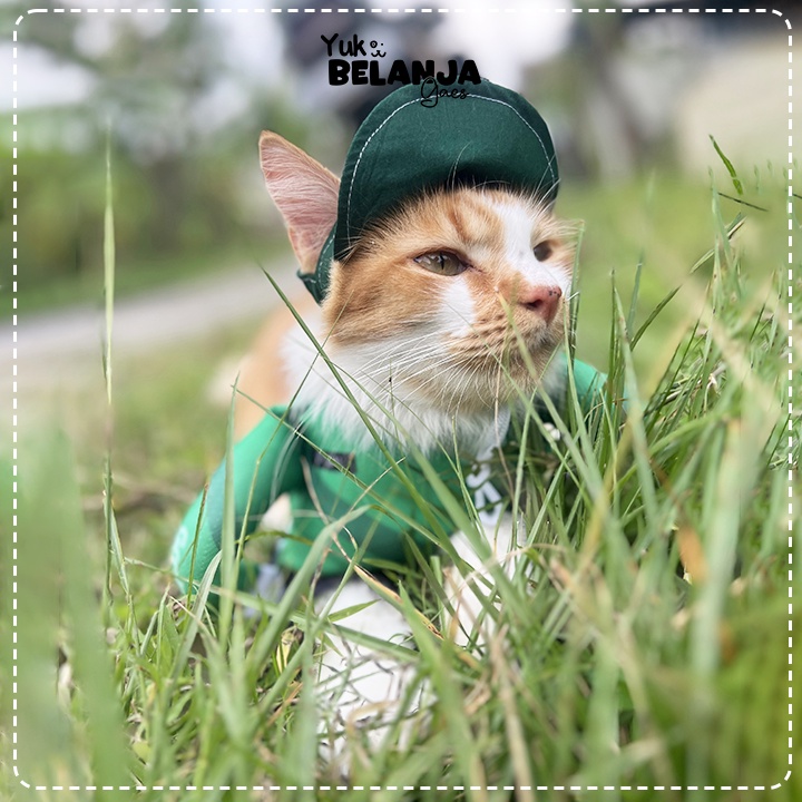 Baju Kucing Bahan Poliester Kostum Ojek Online GRAB Series Terlucu Baju Kucing anjing kelinci Lucu murah Size S-XL / Yuk Belanja Gaes!