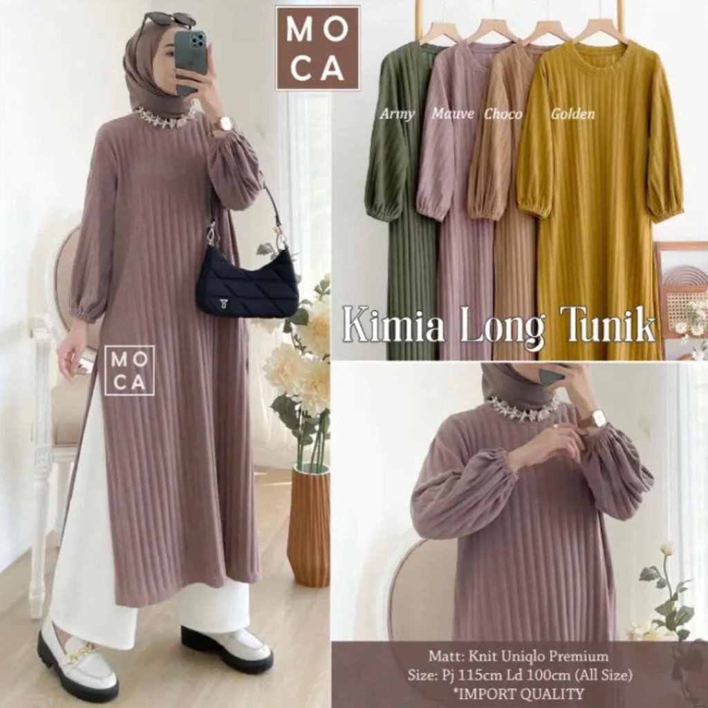 Kimia Long Tunik Liburan Import Quality