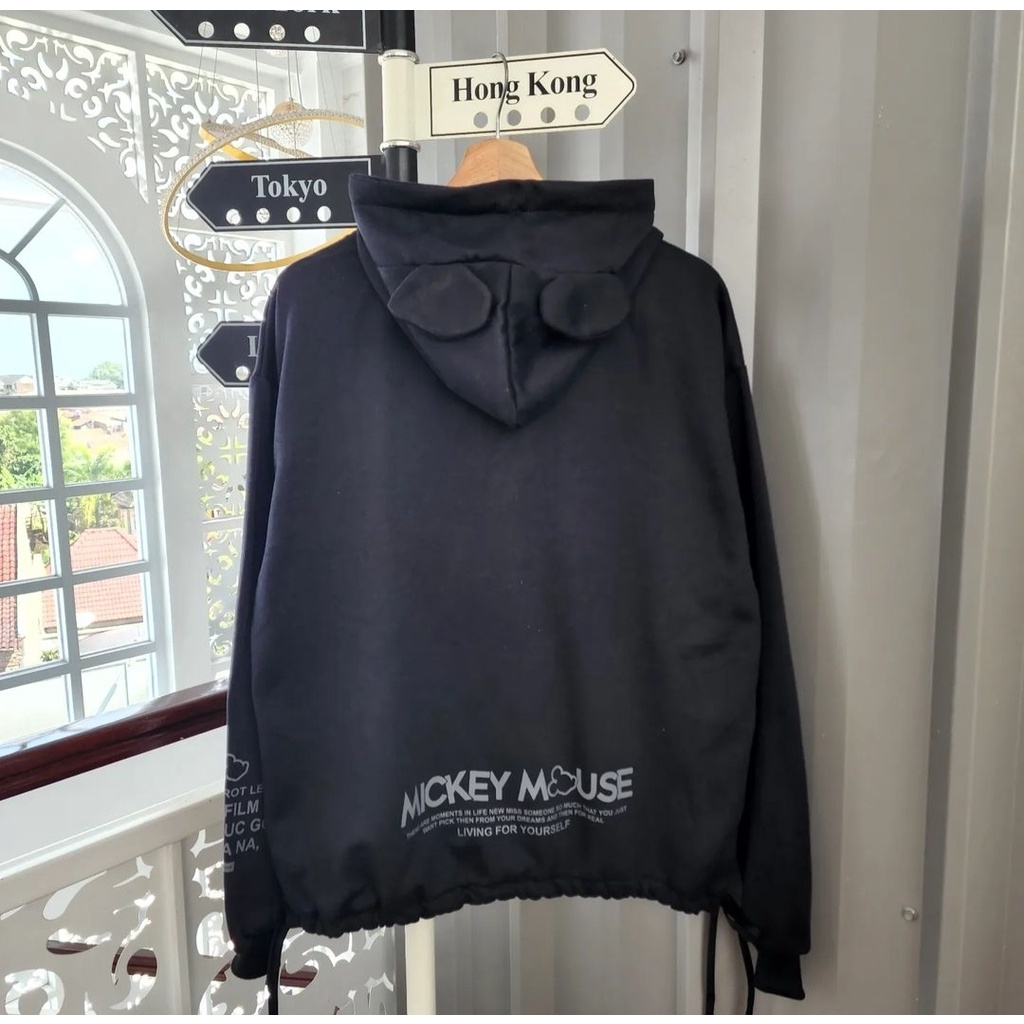 MICKEY ZIPPER CUTE JACKET SWEATER WANITA ATASAN HOODIE LUCU KOREAN FASHION STYLE TERKINI