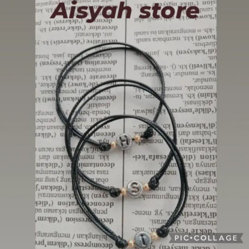 gelang inisial motebulat silver aesthetic