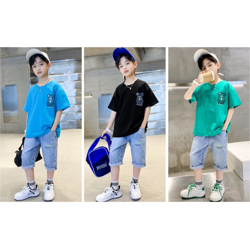 Setelan anak laki laki import MOTIF ROBOTIC MATA X +JEANS TEBAL- setelan anak teenager laki laki import