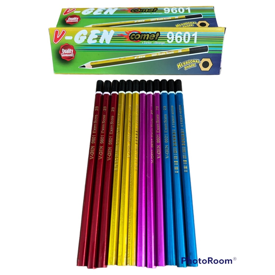 

Pensil Kayu 2B Warna Isi 12pcs V-Gen