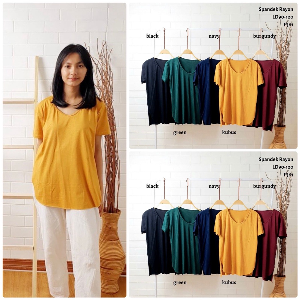 Elizabethgrosir1 Kaos Wanita Oversize Belah Samping Grosir 32 Bahan Spandek Rayon Atasan Kekinian Le