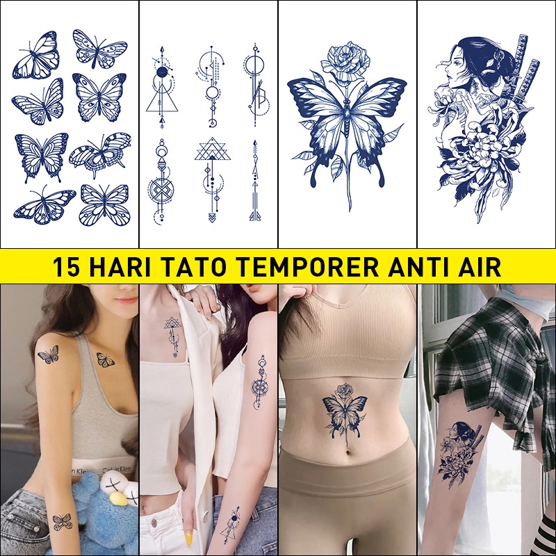 【TATTOO ARTIST,】tato tahan air，15 hari tato temporer anti air,tato temporer tahan lama 15 hari tato temporer anti air /tato jus/Tato temporer tahan air 3D
