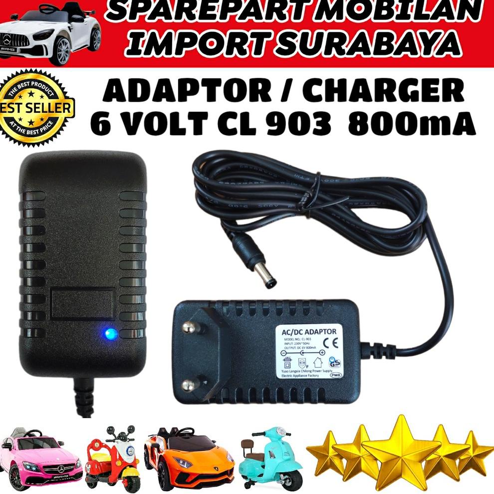 STOK TERBATAS ADAPTOR CL 903 AC DC 6V 800mA CASSAN MOTOR VESPA SCOOPY MICKEY CHARGER MOTORAN MOBILAN