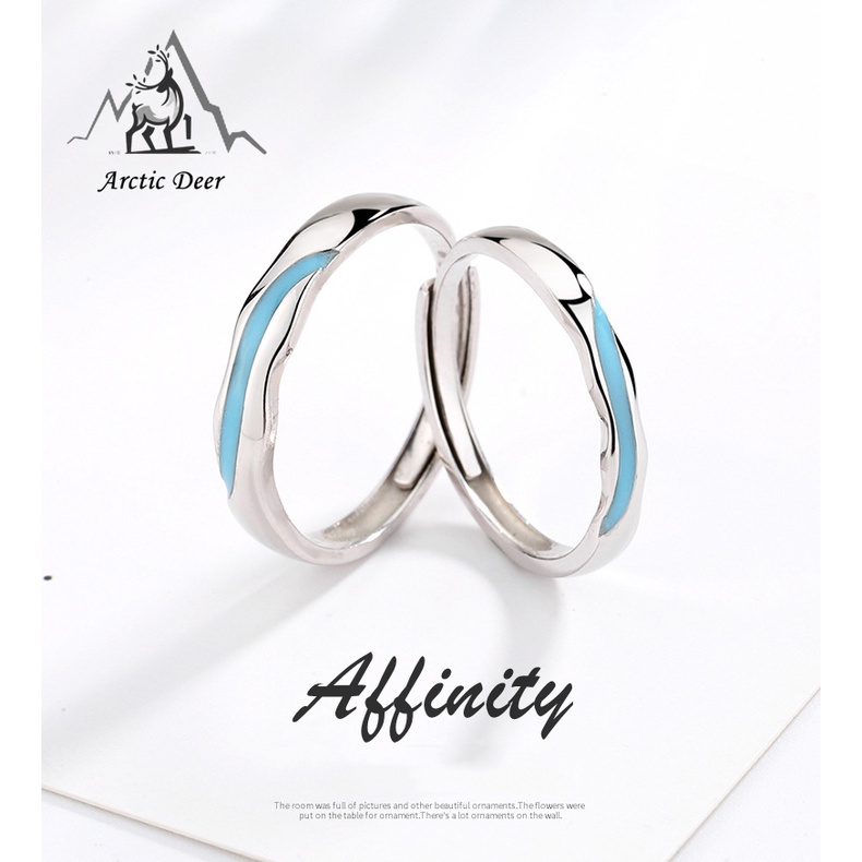 Cincin Pasangan Perak-affinity Sederhana dan Elegan dengan Kalimat Romantis - Diskon Besar, Kualitas Tinggi, Gratis Ongkir