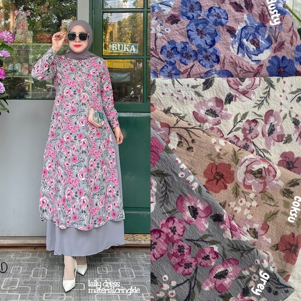 [COD] GAMIS NIBARU LAILY | gamis cringkle airflow GAMIS BEST SELLER