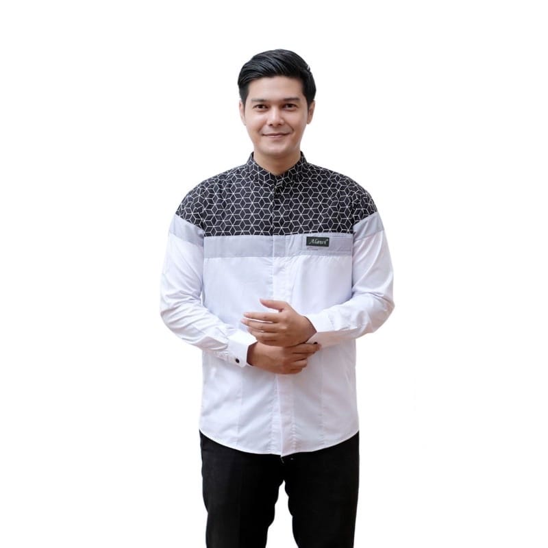 Baju koko Kurta Senopati pria dewasa lengan panjang motif batik