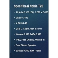 Nokia Tablet T20 4/64GB Garansi Resmi