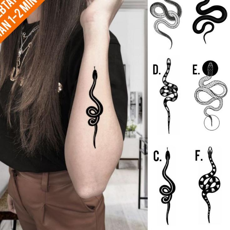 【Penjualan Terbaik】✅COD Tato Temporer ular kecil Tato snake Stiker Tato Minimalis - ULAR