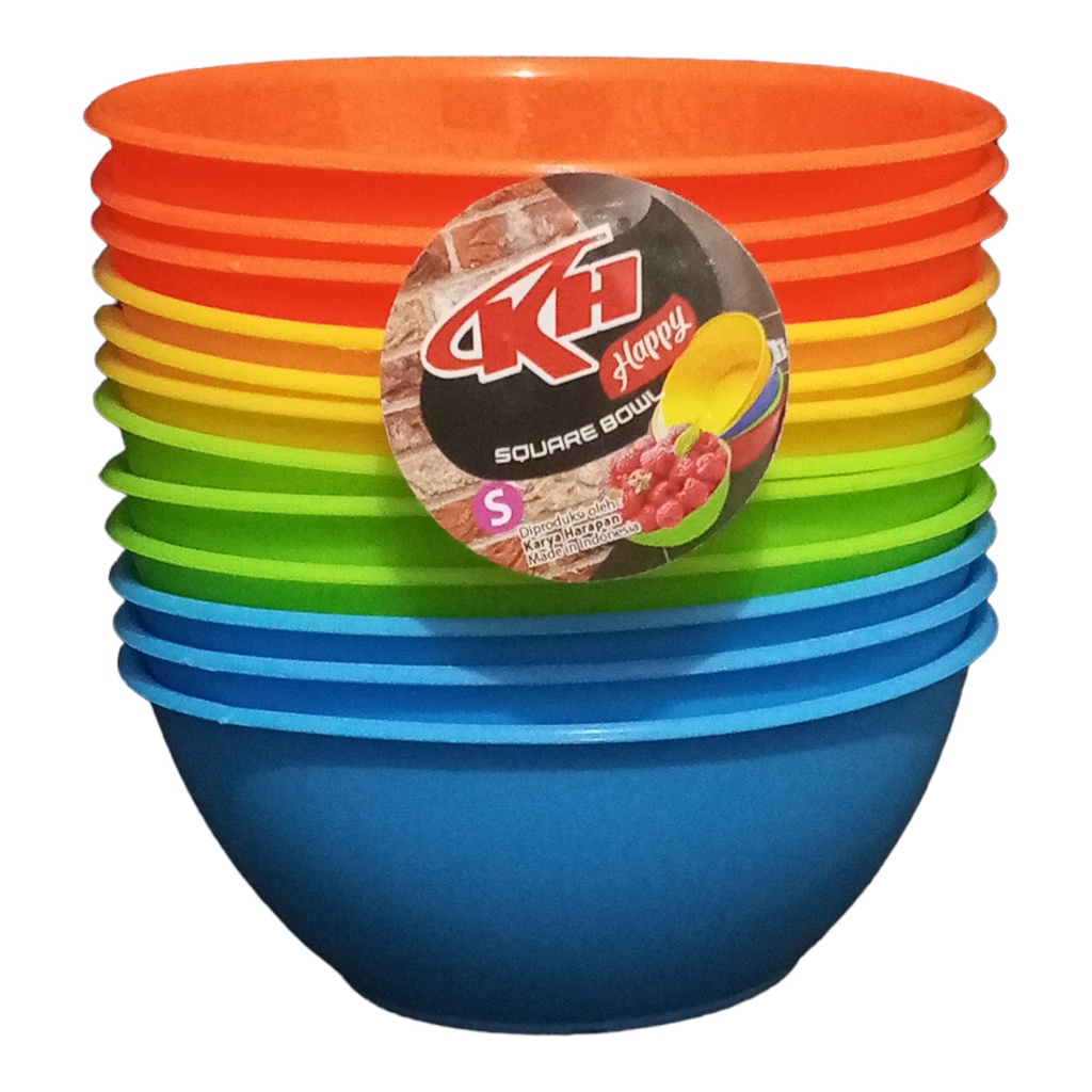 Mangkok Plastik - 11.5 cm / Mangkok Makan / Mangkok Plastik HAPPY S - 1Lusin / Mangkok Kecil / Mangk