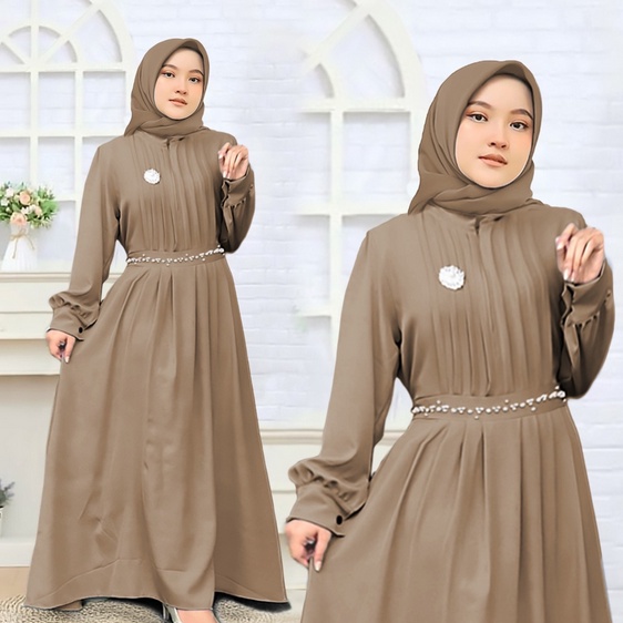 MAXI DRESS REIN RELINE GAMIS ANAK PEREMPUAN TERBARU BAHAN SHAKILA PREMIUM AKSEN MUTIARA PEARL TEMBAK