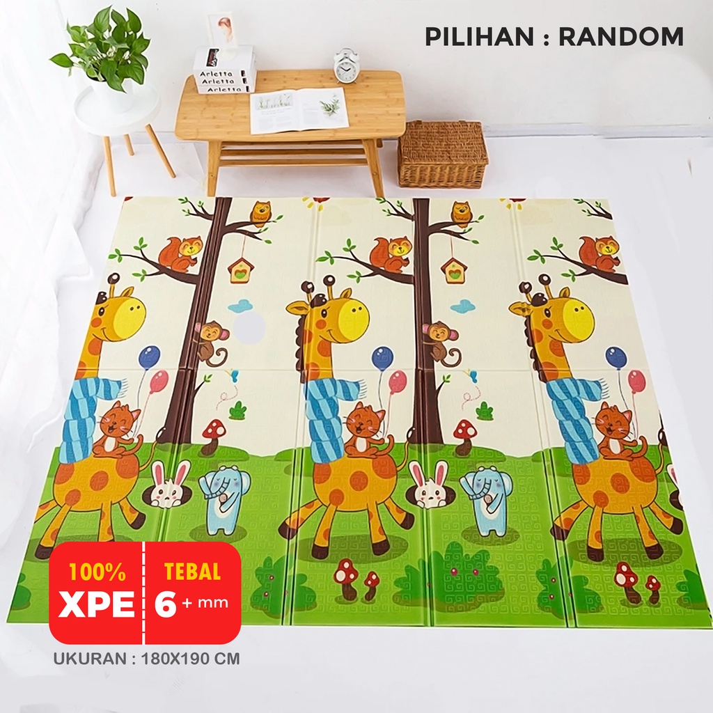 Karpet Lipat Playmat Bayi Karpet Bayi 180X200 cm Matras Bayi Playmat Foam Lipat 6MM