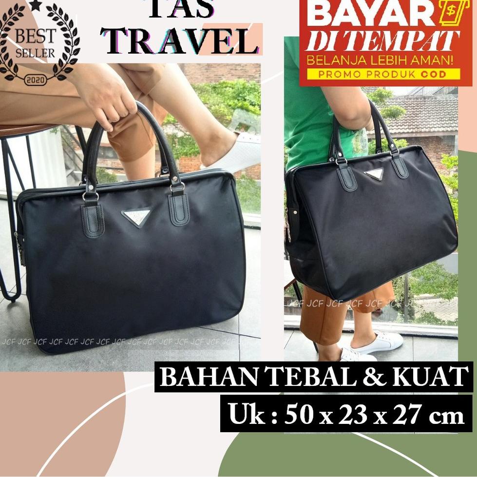 MURAH BANGET Tas Travel Jinjing Jumbo Pakaian Mudik Untuk Wanita Pria Import Prado Hitam