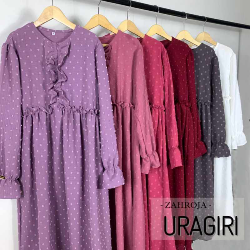 Dress Anak Perempuan Polos Cantik Tanggung putih manasik uragiri baju muslim anak perempuan import m